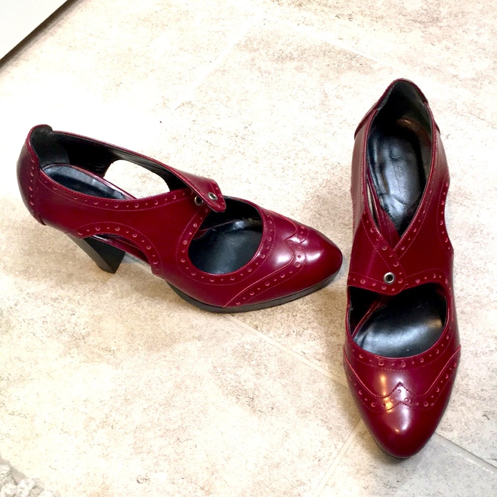 Jessica Bennett 7.5  Burgundy GATSBY TIE Wingtip TOE